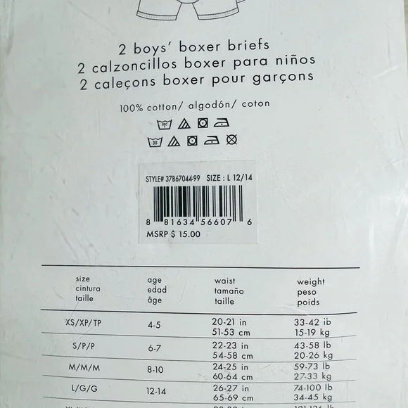 Calvin Klein boys boxer briefs 12/14 New - Picture 2 of 2